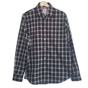 Robert Graham Shirt Black Plaid Button Up Syd Spread Tailored Fit 15 1/2 Medium